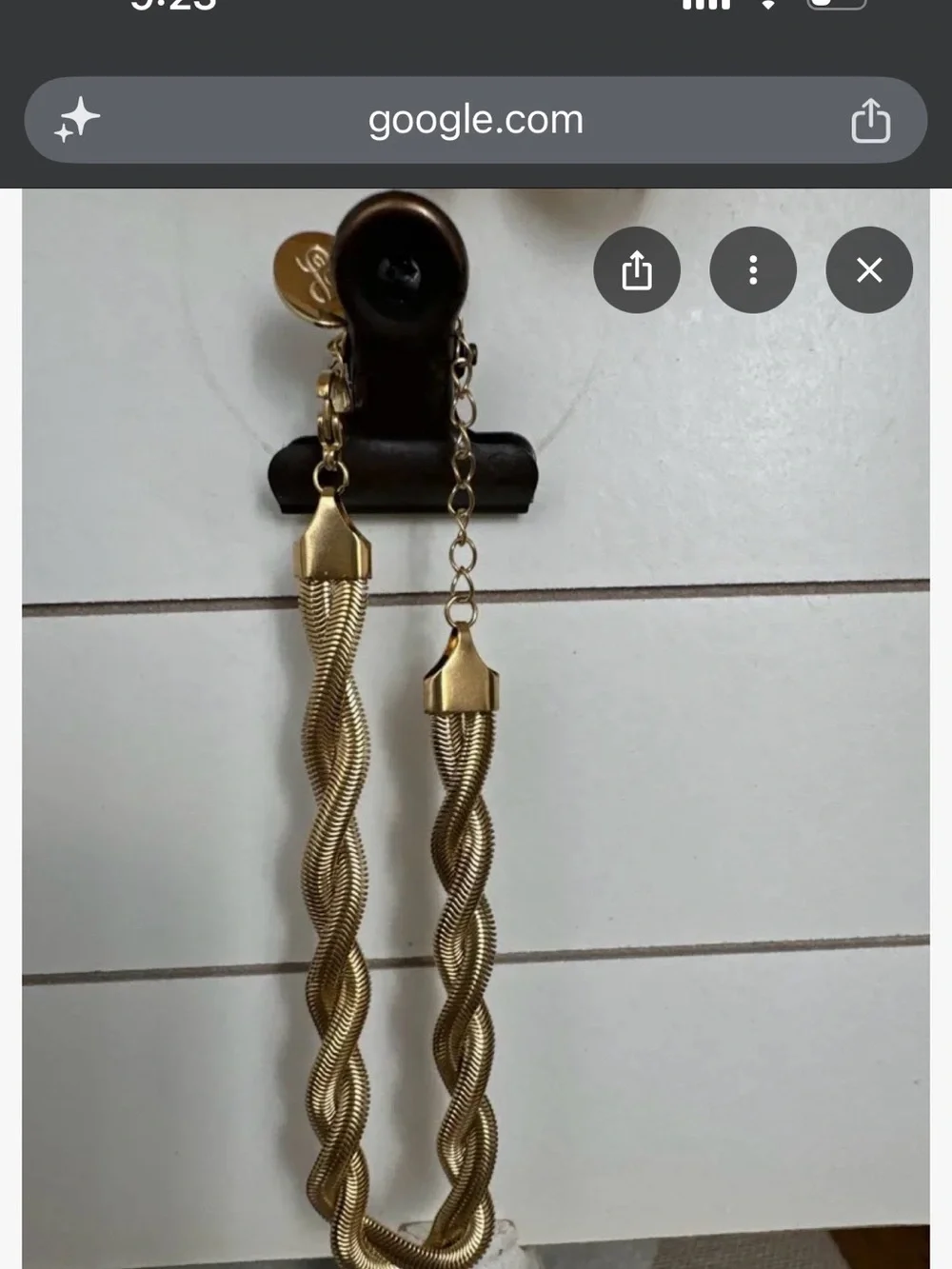 Plunder Design Cara Bracelet Gold Twisted Rope Chain Necklace